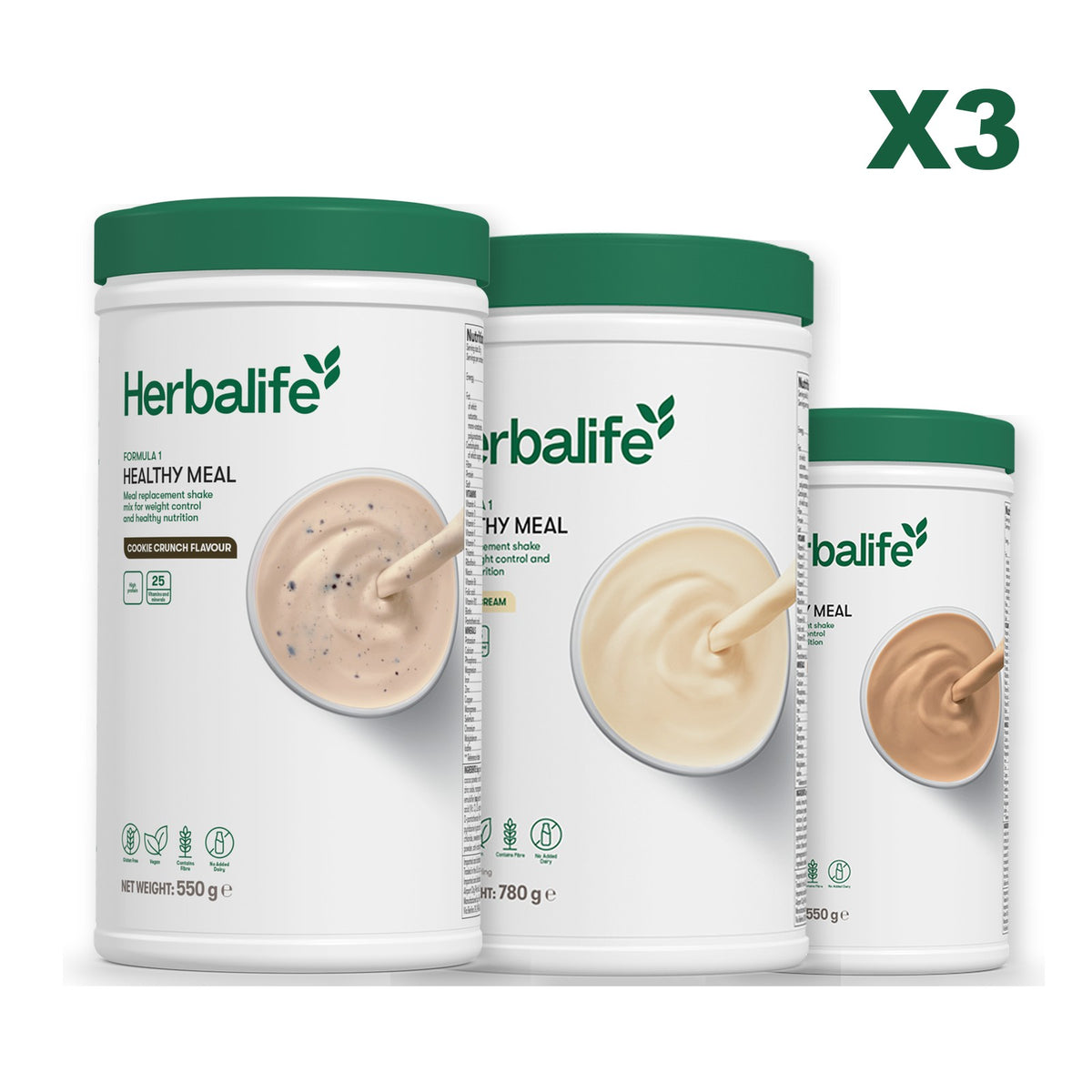 Formula 1 Cookie Crunch plus 2 flavours of your choice - Vanilla (Large 780g) / Cafe Latte