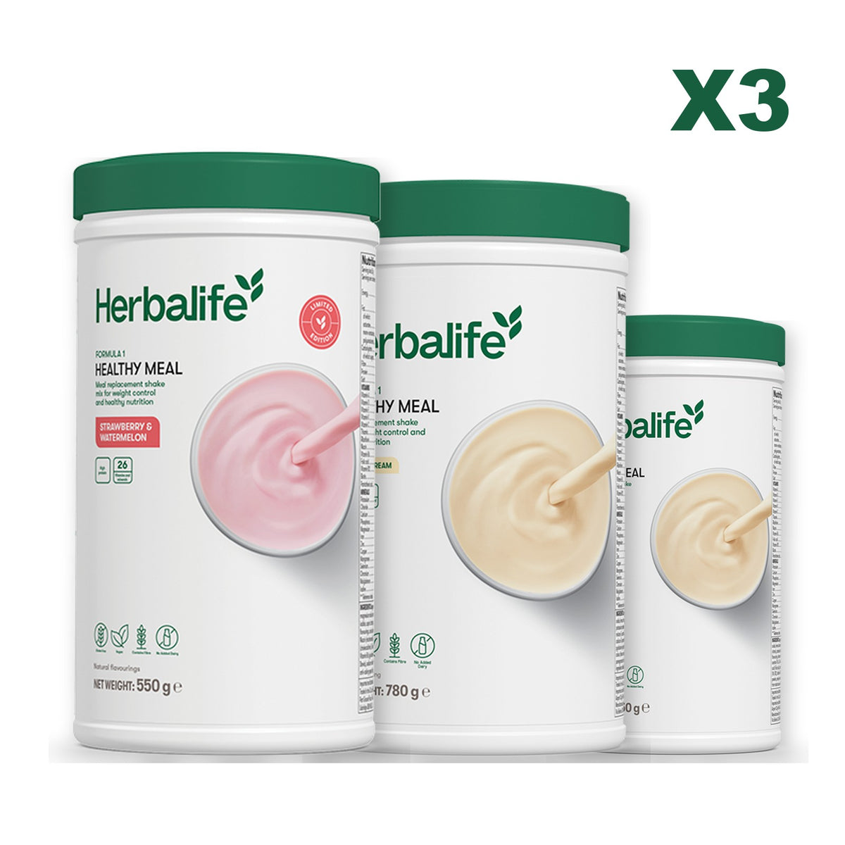 Formula 1 Strawberry Watermelon plus 2 flavours of your choice - Vanilla (Large 780g) / Vanilla