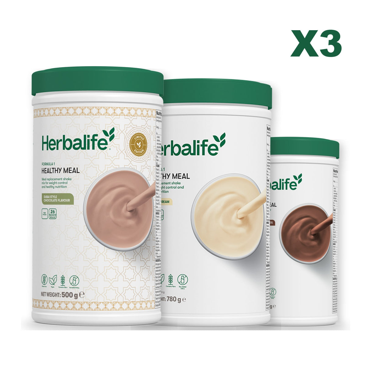 Formula 1 Dubai Style Chocolate plus 2 flavours of your choice - Vanilla (Large 780g) / Chocolate