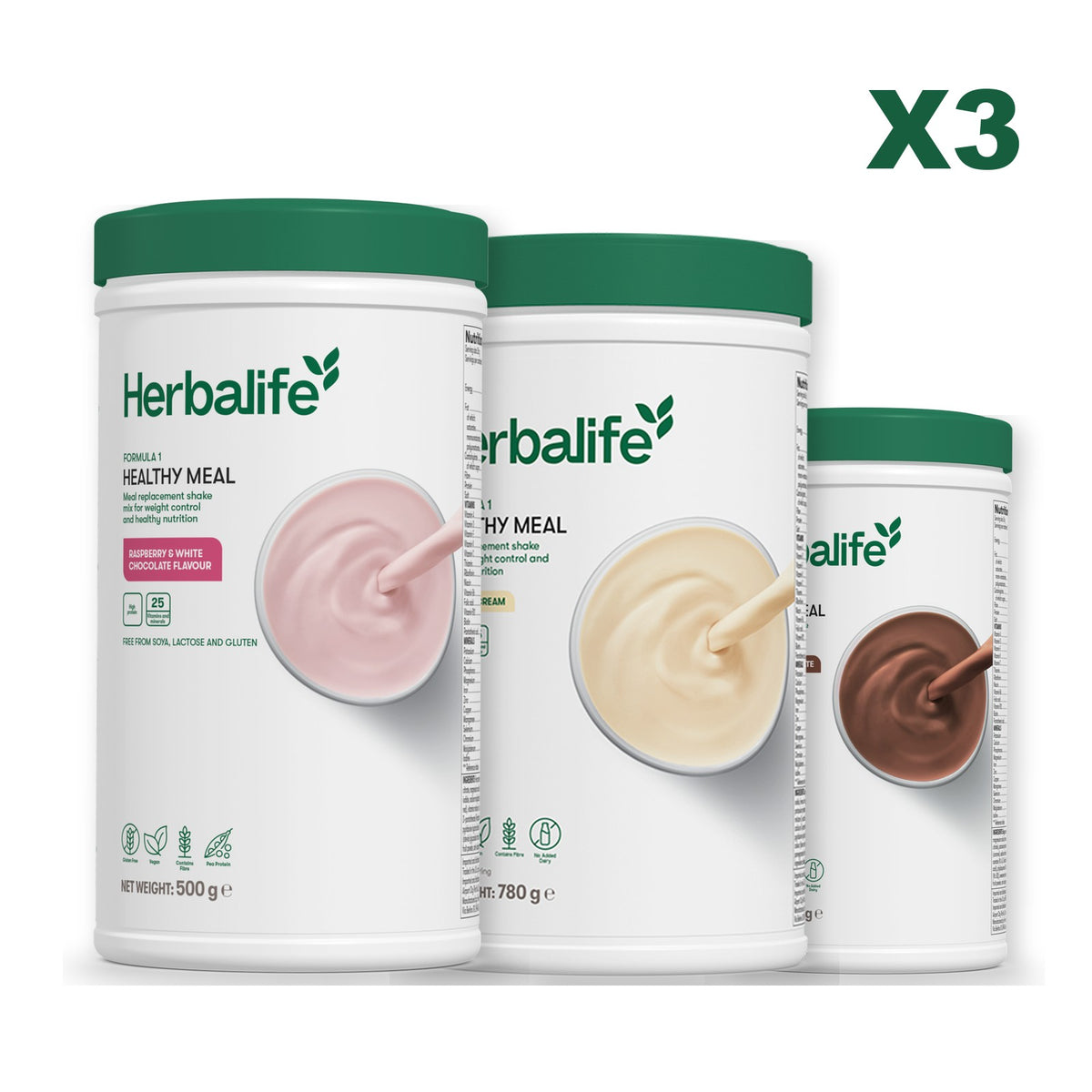 Formula 1 Free From Raspberry and White Chocolate plus 2 flavours of your choice - Vanilla (Large 780g) / Chocolate