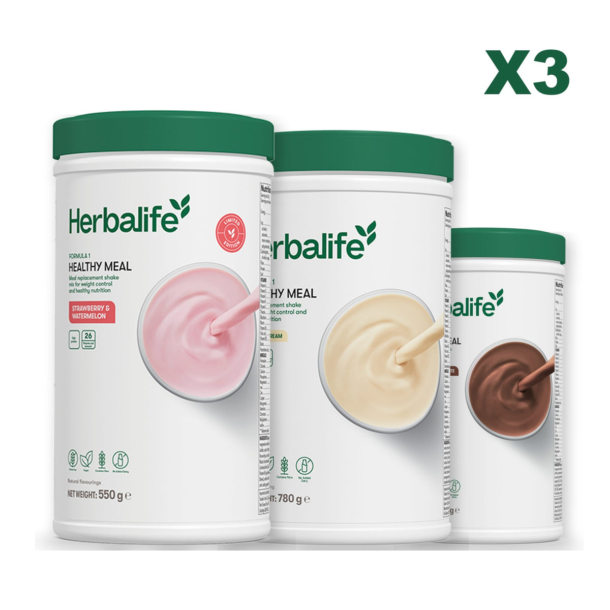 Formula 1 Strawberry Watermelon plus 2 flavours of your choice - Vanilla (Large 780g) / Chocolate