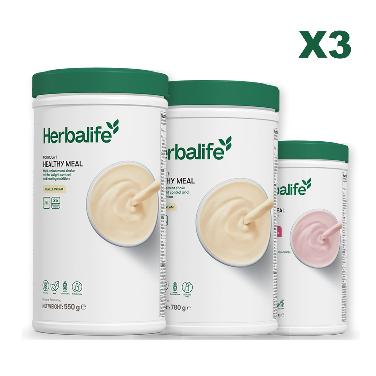 Formula 1 Vanilla plus 2 flavours of your choice - Vanilla (Large 780g) / Free From Raspberry & White Chocolate