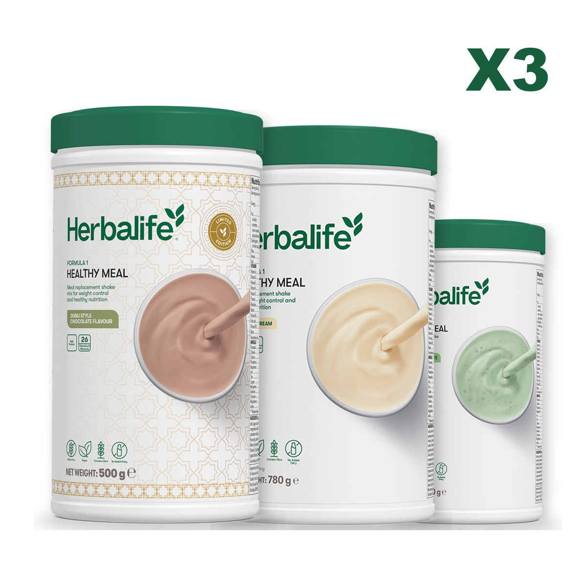 Formula 1 Dubai Style Chocolate plus 2 flavours of your choice - Vanilla (Large 780g) / Mint Chocolate