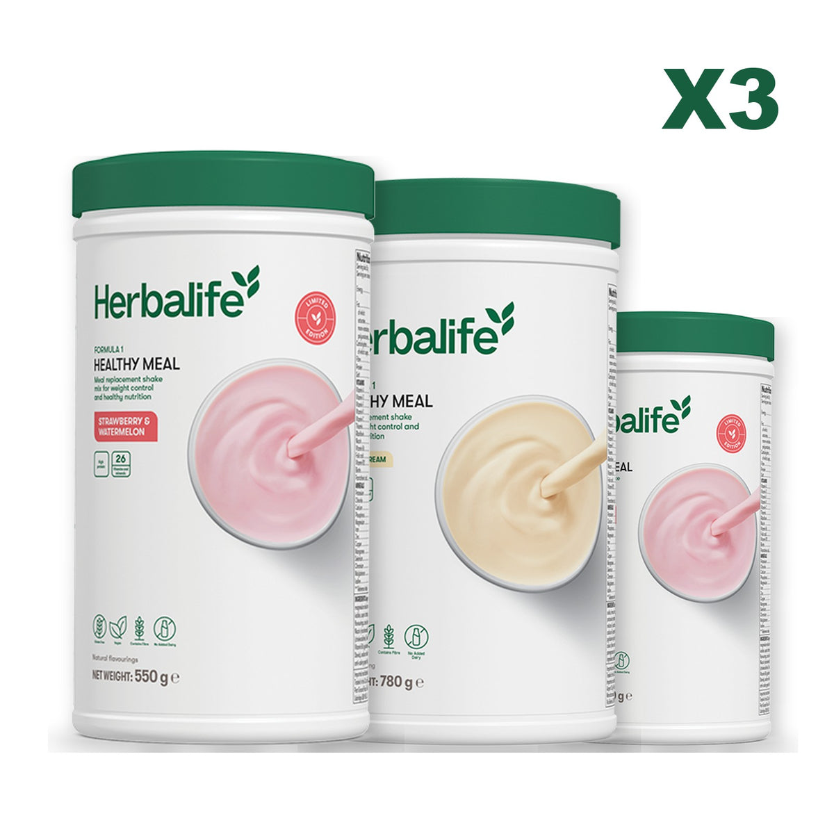 Formula 1 Strawberry Watermelon plus 2 flavours of your choice - Vanilla (Large 780g) / Strawberry Watermelon