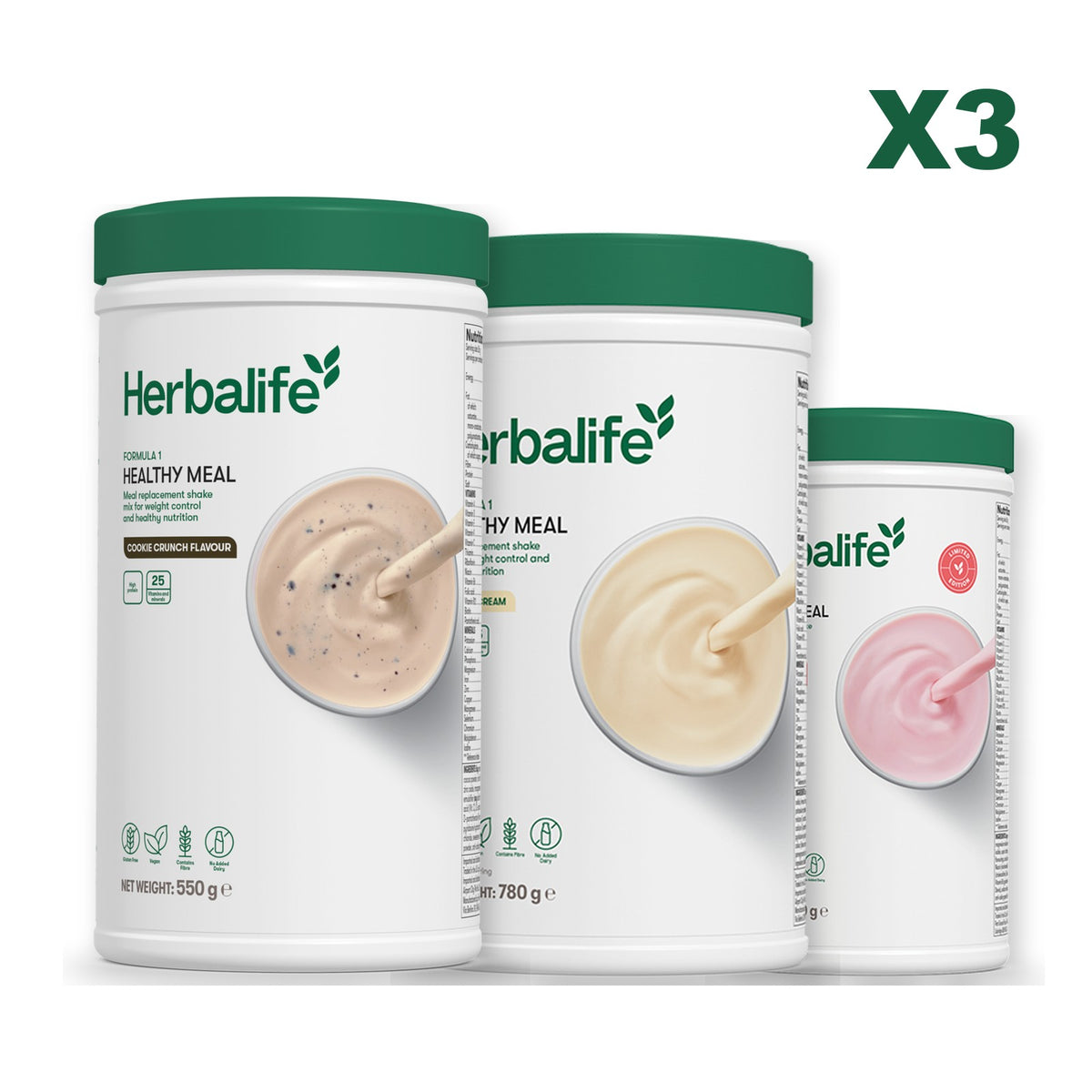 Formula 1 Cookie Crunch plus 2 flavours of your choice - Vanilla (Large 780g) / Strawberry Watermelon