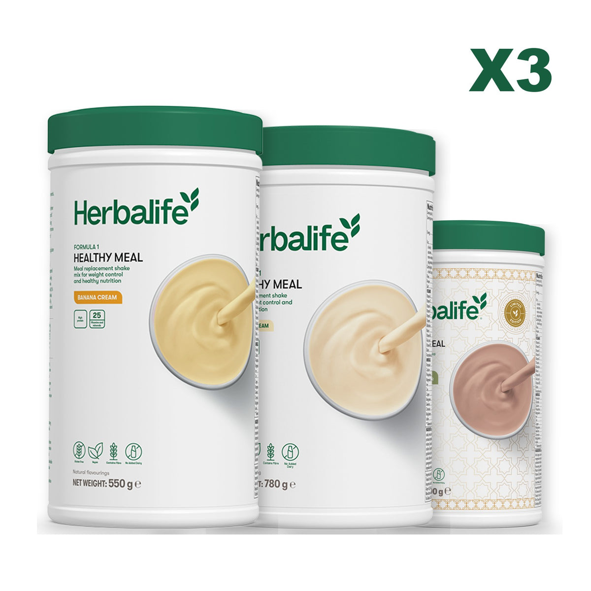 Formula 1 Banana Cream plus 2 flavours of your choice - Vanilla (Large 780g) / Dubai Style Chocolate