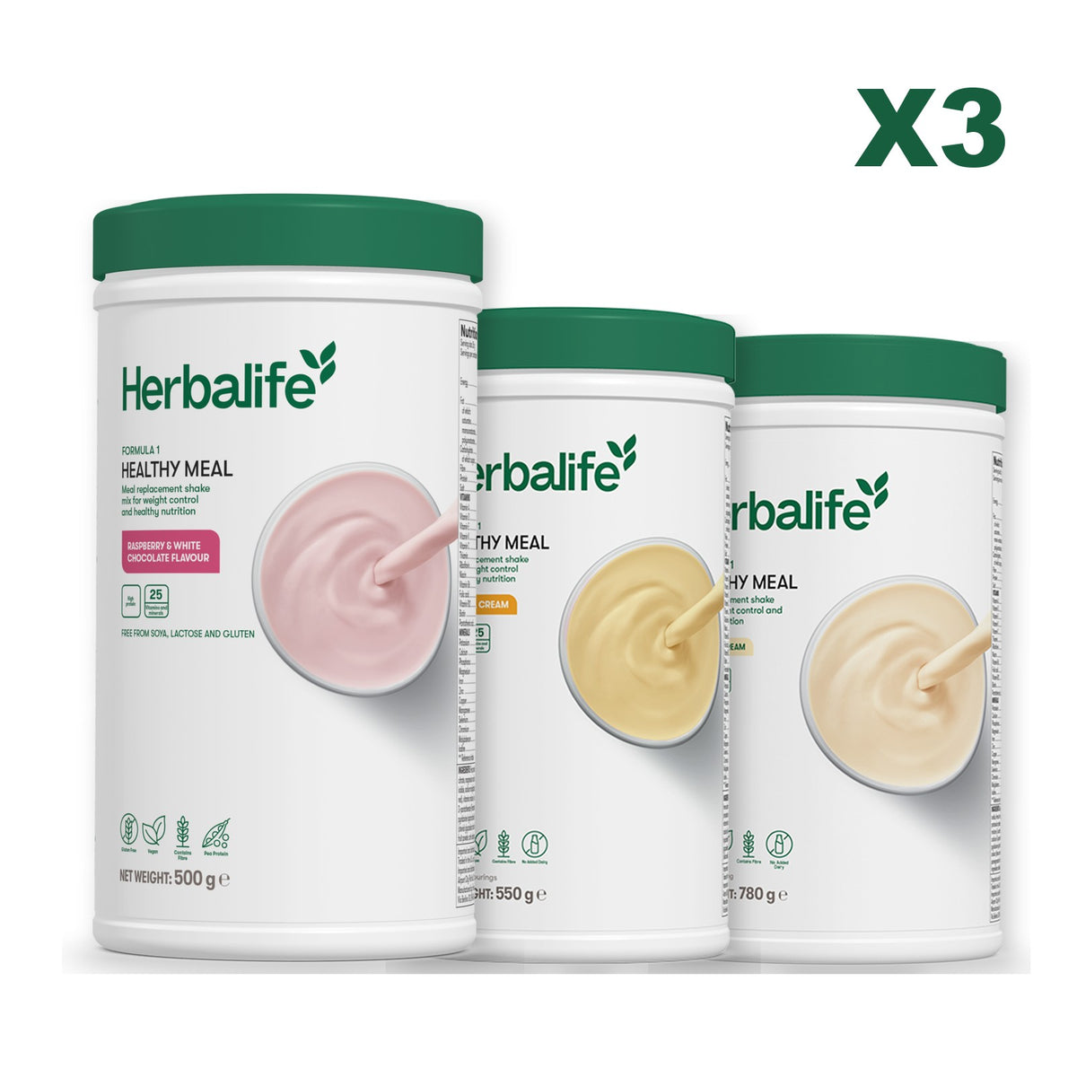 Formula 1 Free From Raspberry and White Chocolate plus 2 flavours of your choice - Banana Cream / Vanilla (Large 780g)