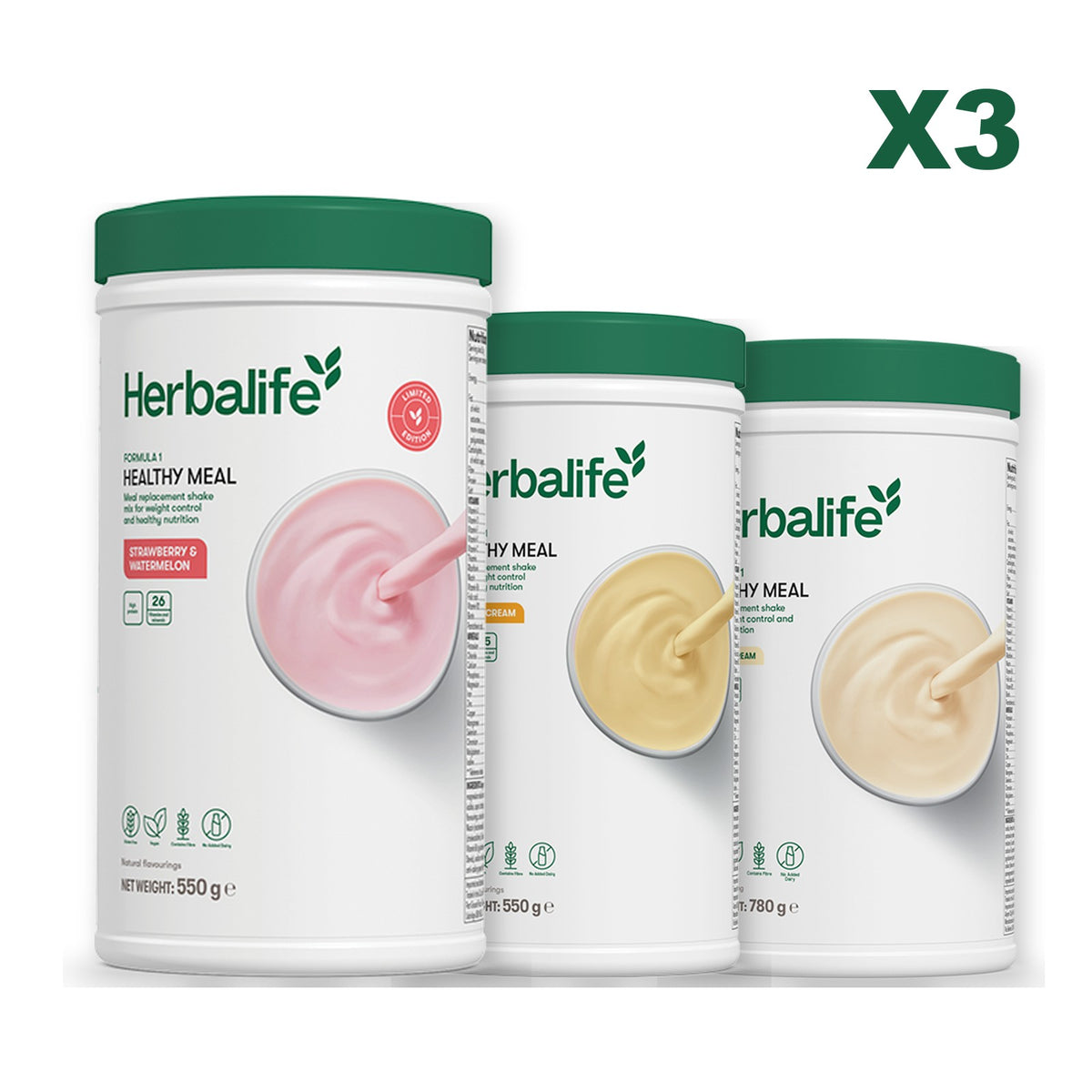 Formula 1 Strawberry Watermelon plus 2 flavours of your choice - Banana Cream / Vanilla (Large 780g)