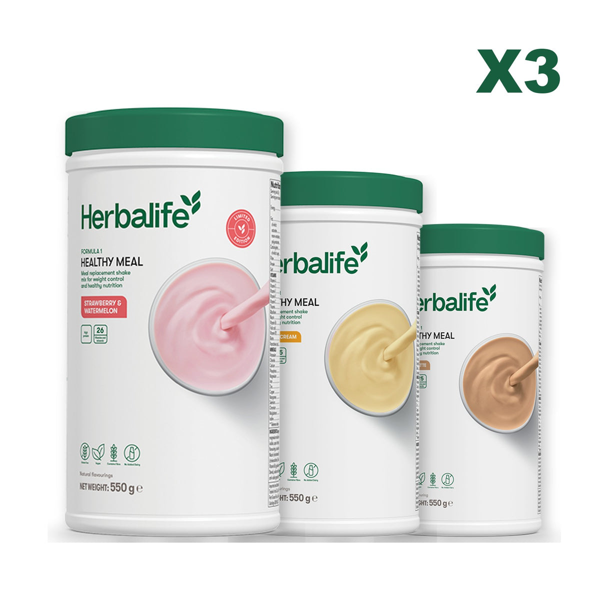 Formula 1 Strawberry Watermelon plus 2 flavours of your choice - Banana Cream / Cafe Latte