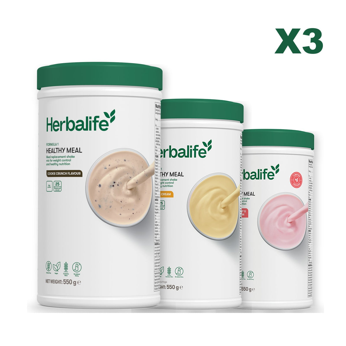 Formula 1 Cookie Crunch plus 2 flavours of your choice - Banana Cream / Strawberry Watermelon