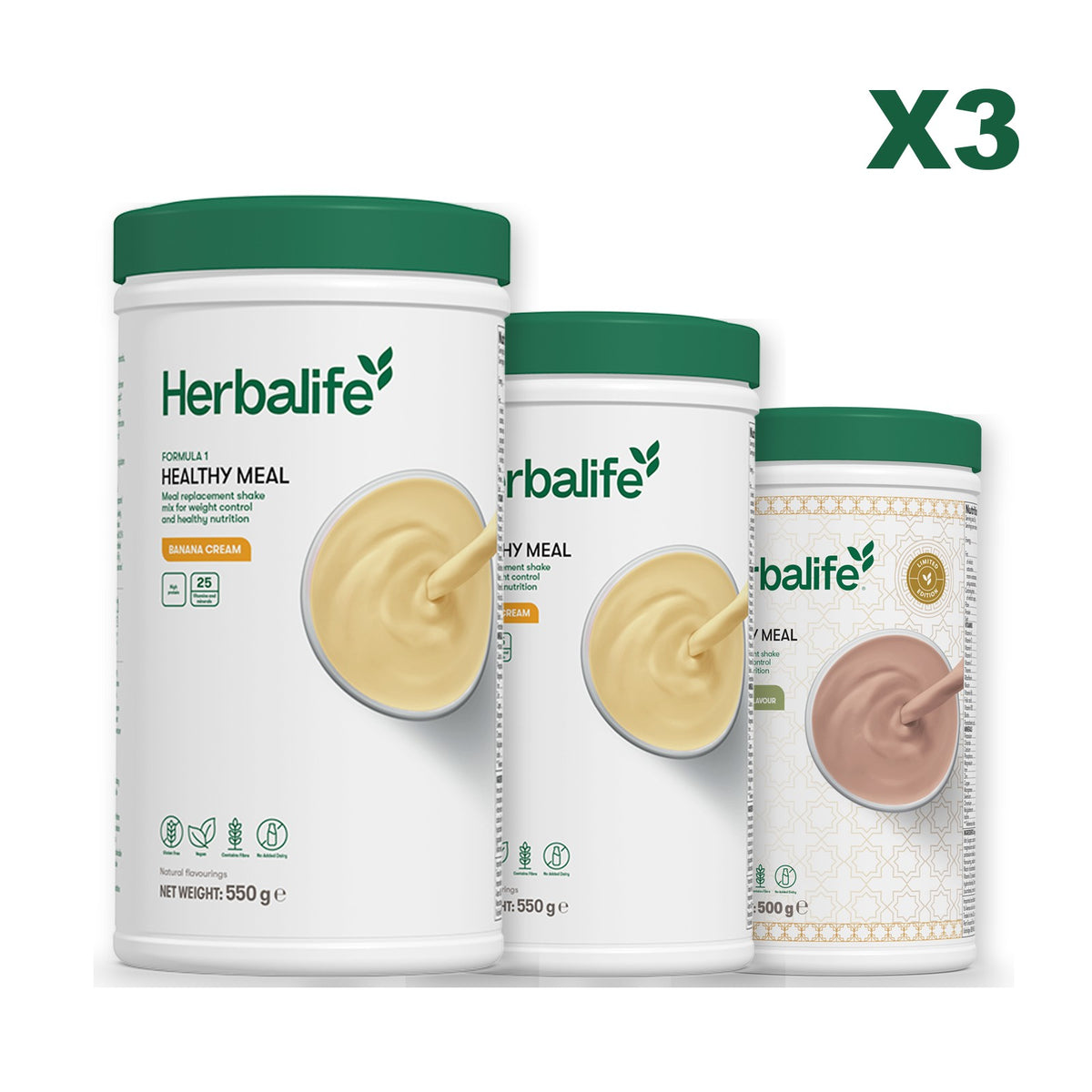 Formula 1 Banana Cream plus 2 flavours of your choice - Banana Cream / Dubai Style Chocolate