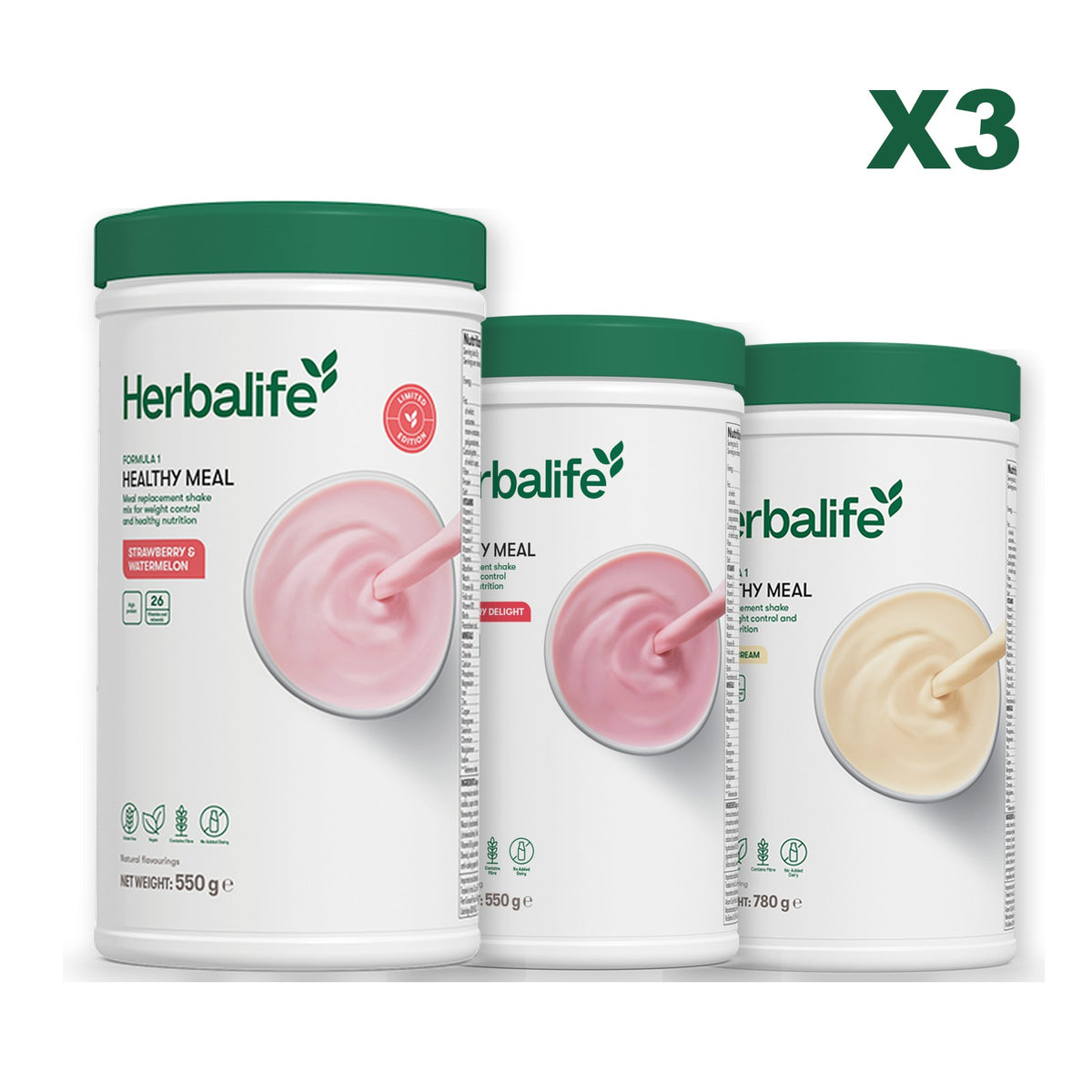 Formula 1 Strawberry Watermelon plus 2 flavours of your choice - Strawberry / Vanilla (Large 780g)