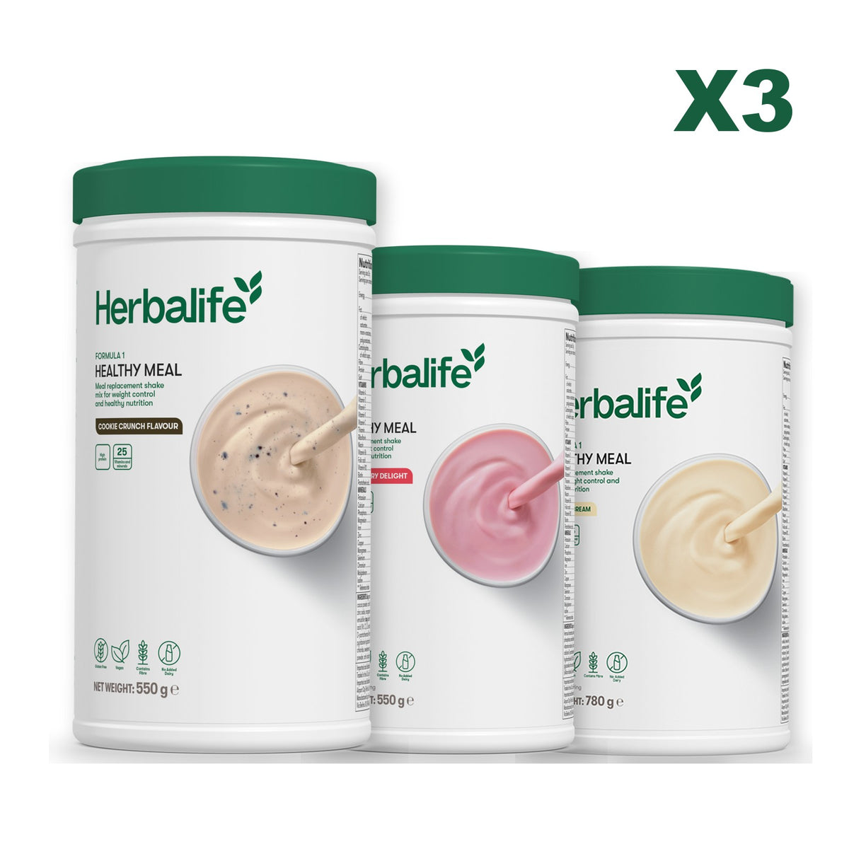Formula 1 Cookie Crunch plus 2 flavours of your choice - Strawberry / Vanilla (Large 780g)