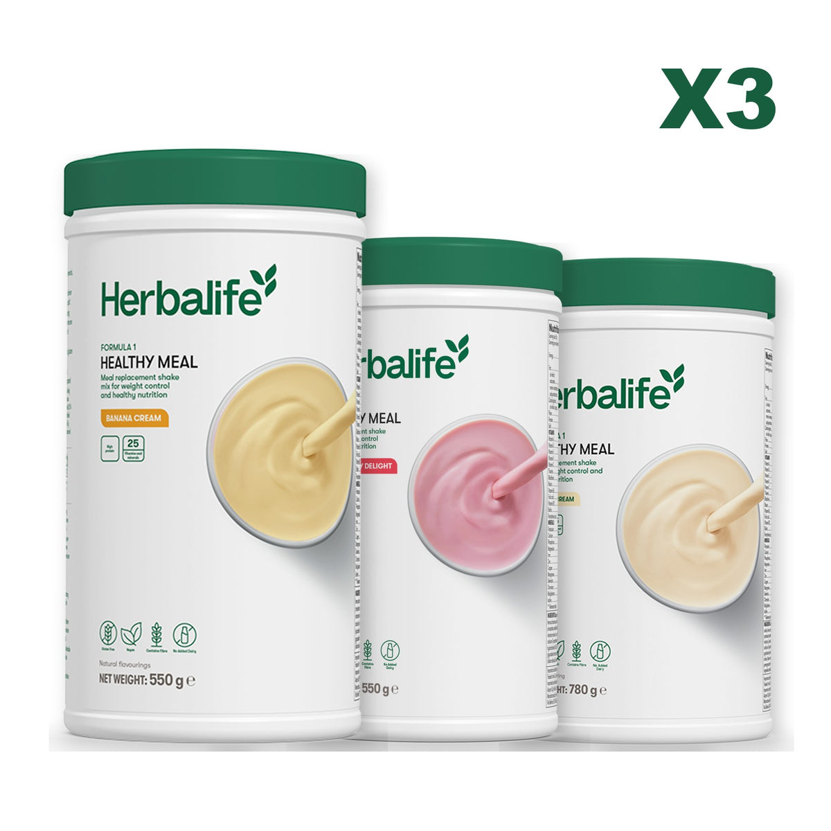 Formula 1 Banana Cream plus 2 flavours of your choice - Strawberry / Vanilla (Large 780g)