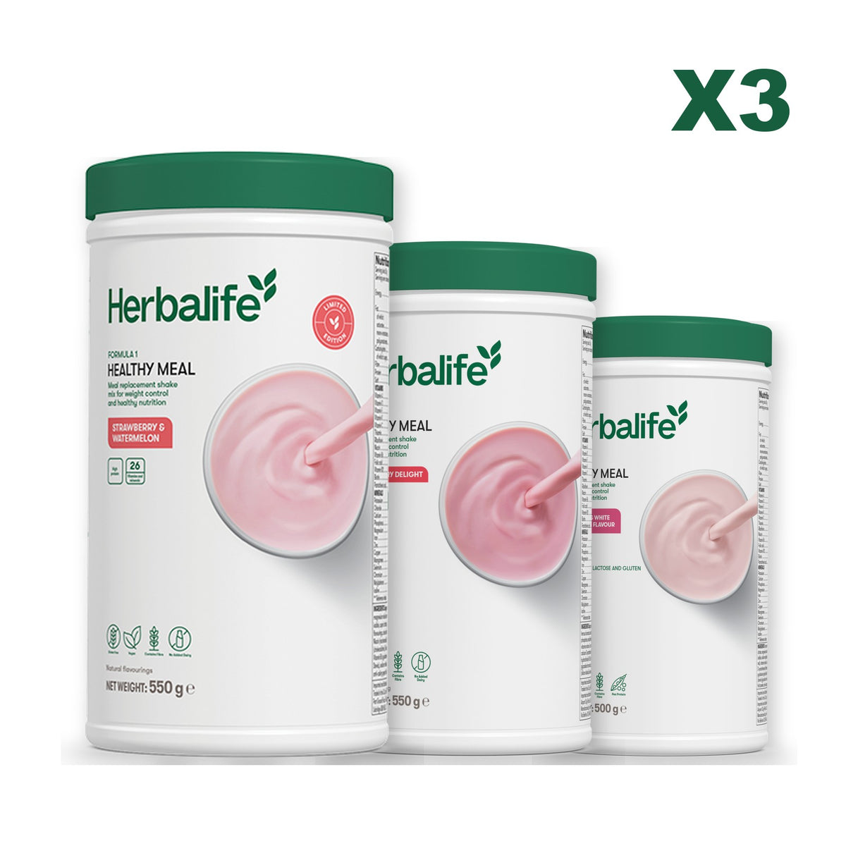 Formula 1 Strawberry Watermelon plus 2 flavours of your choice - Strawberry / Free From Raspberry & White Chocolate
