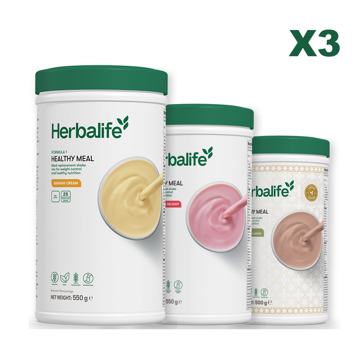 Formula 1 Banana Cream plus 2 flavours of your choice - Strawberry / Dubai Style Chocolate