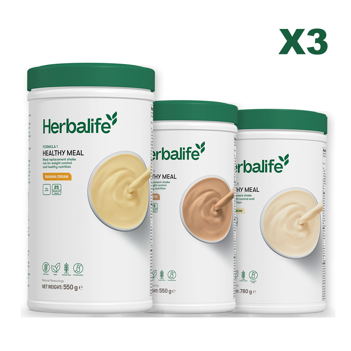 Formula 1 Banana Cream plus 2 flavours of your choice - Cafe Latte / Vanilla (Large 780g)
