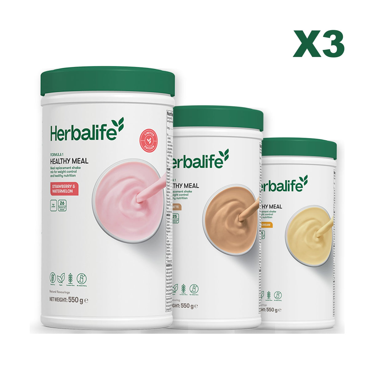 Formula 1 Strawberry Watermelon plus 2 flavours of your choice - Cafe Latte / Banana Cream