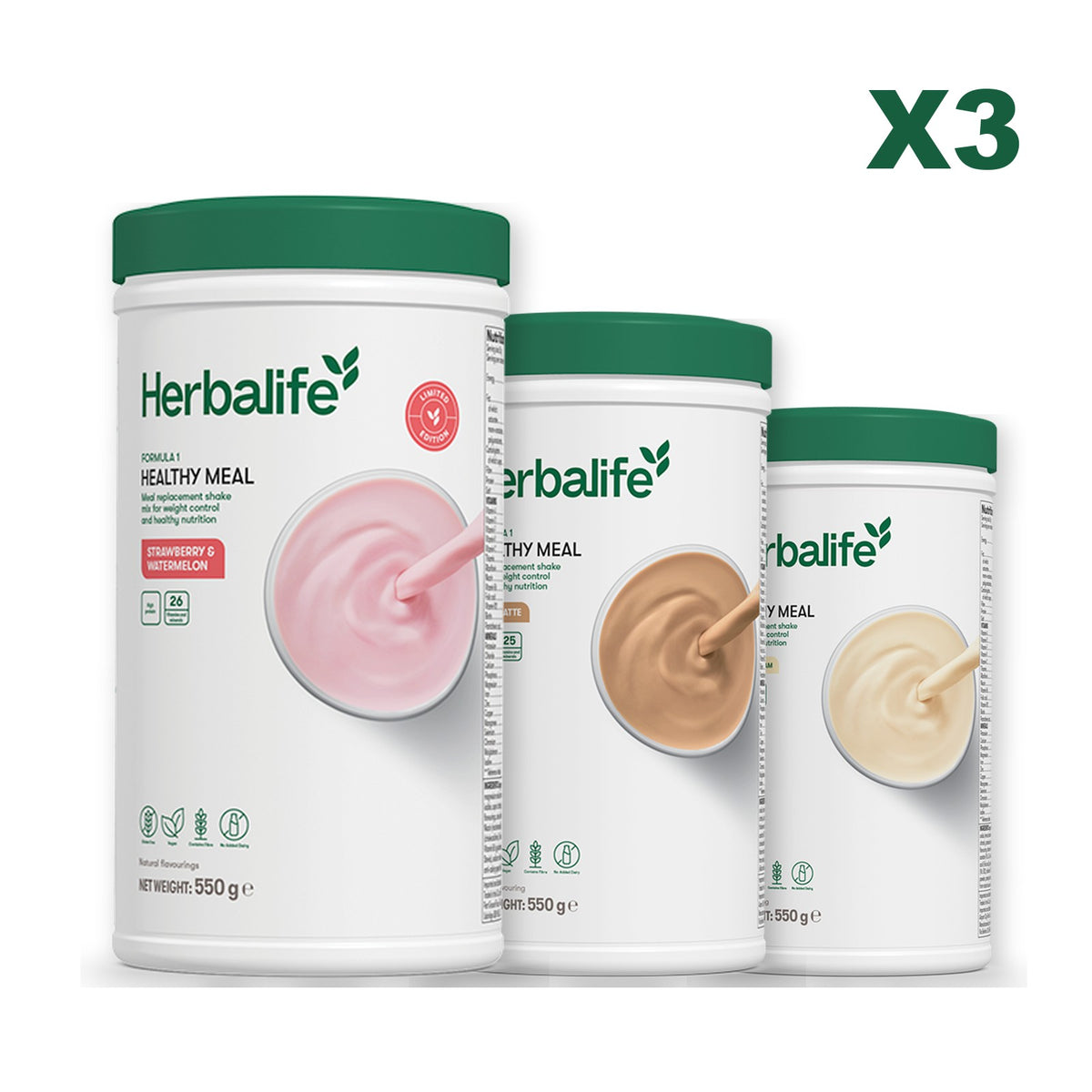 Formula 1 Strawberry Watermelon plus 2 flavours of your choice - Cafe Latte / Vanilla