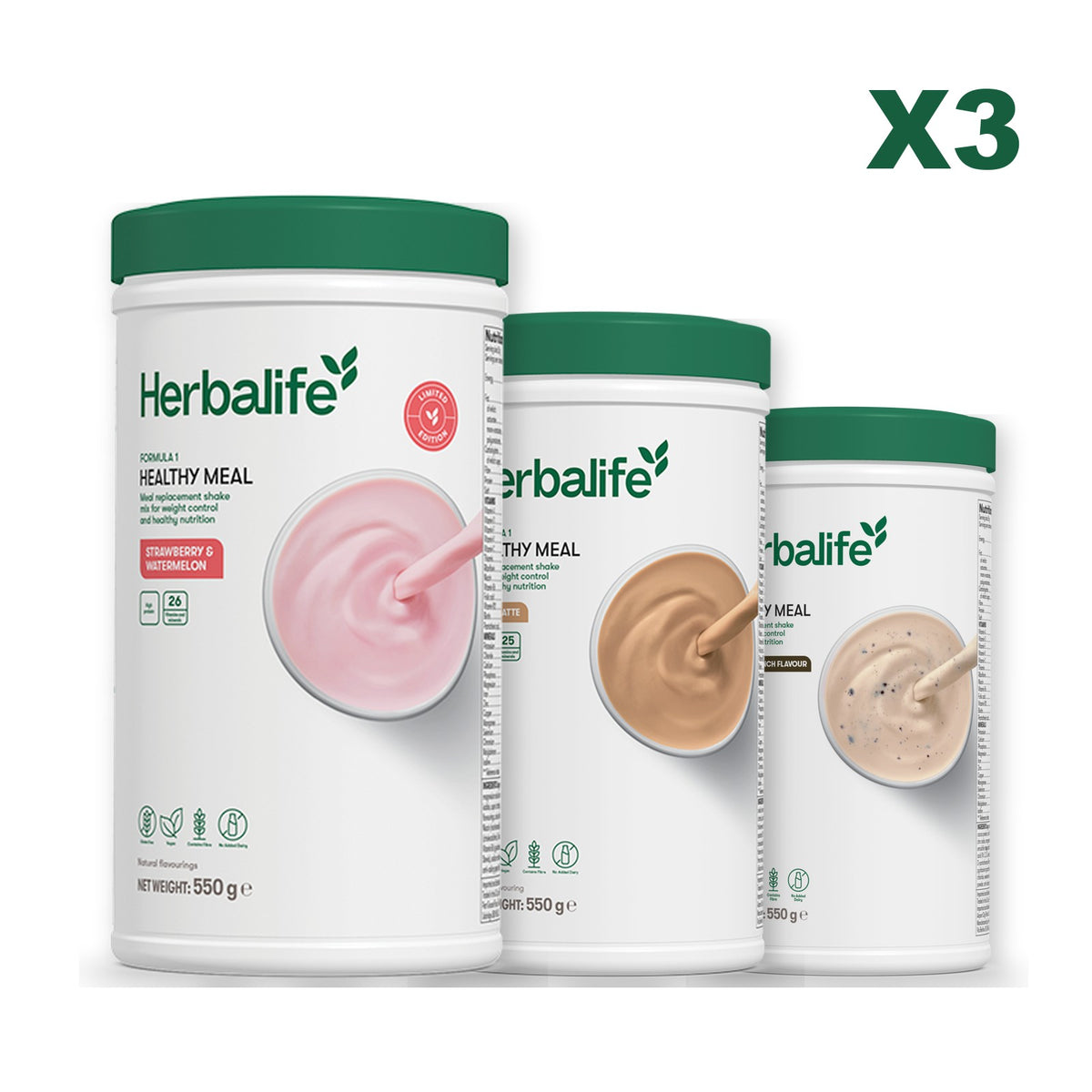 Formula 1 Strawberry Watermelon plus 2 flavours of your choice - Cafe Latte / Cookie Crunch