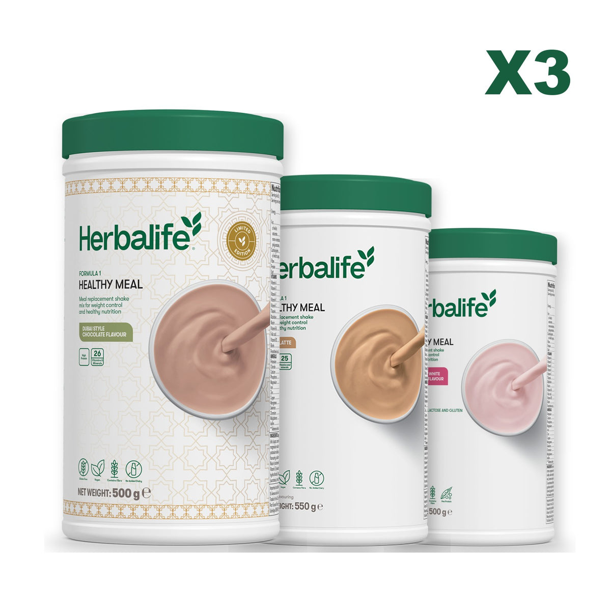 Formula 1 Dubai Style Chocolate plus 2 flavours of your choice - Cafe Latte / Free From Raspberry & White Chocolate