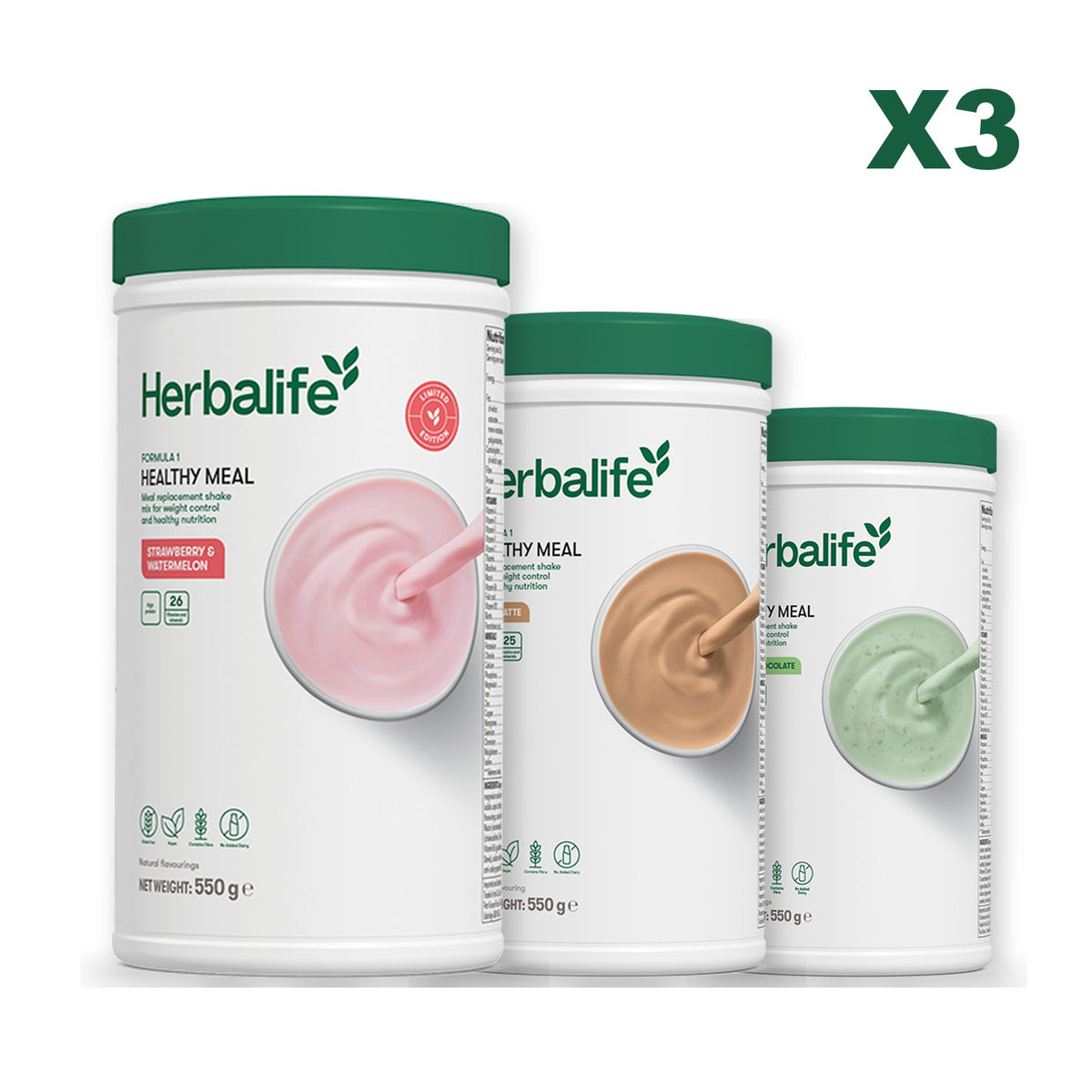 Formula 1 Strawberry Watermelon plus 2 flavours of your choice - Cafe Latte / Mint Chocolate