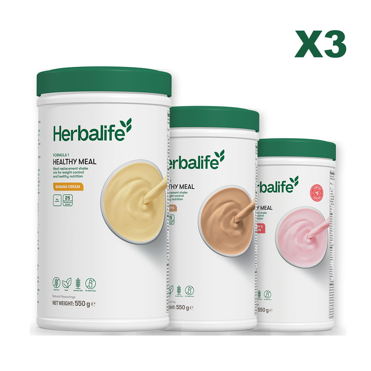 Formula 1 Banana Cream plus 2 flavours of your choice - Cafe Latte / Strawberry Watermelon