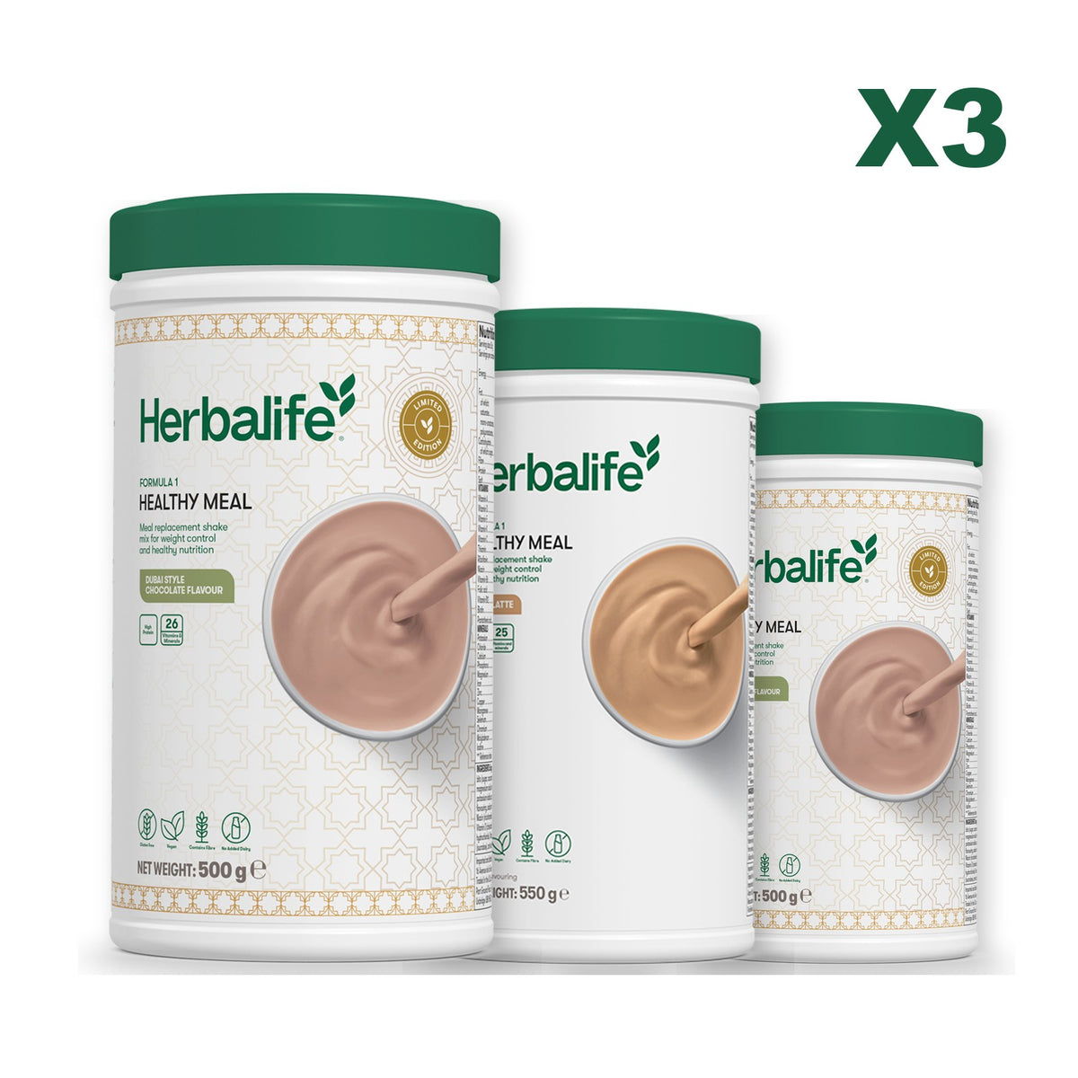 Formula 1 Dubai Style Chocolate plus 2 flavours of your choice - Cafe Latte / Dubai Style Chocolate