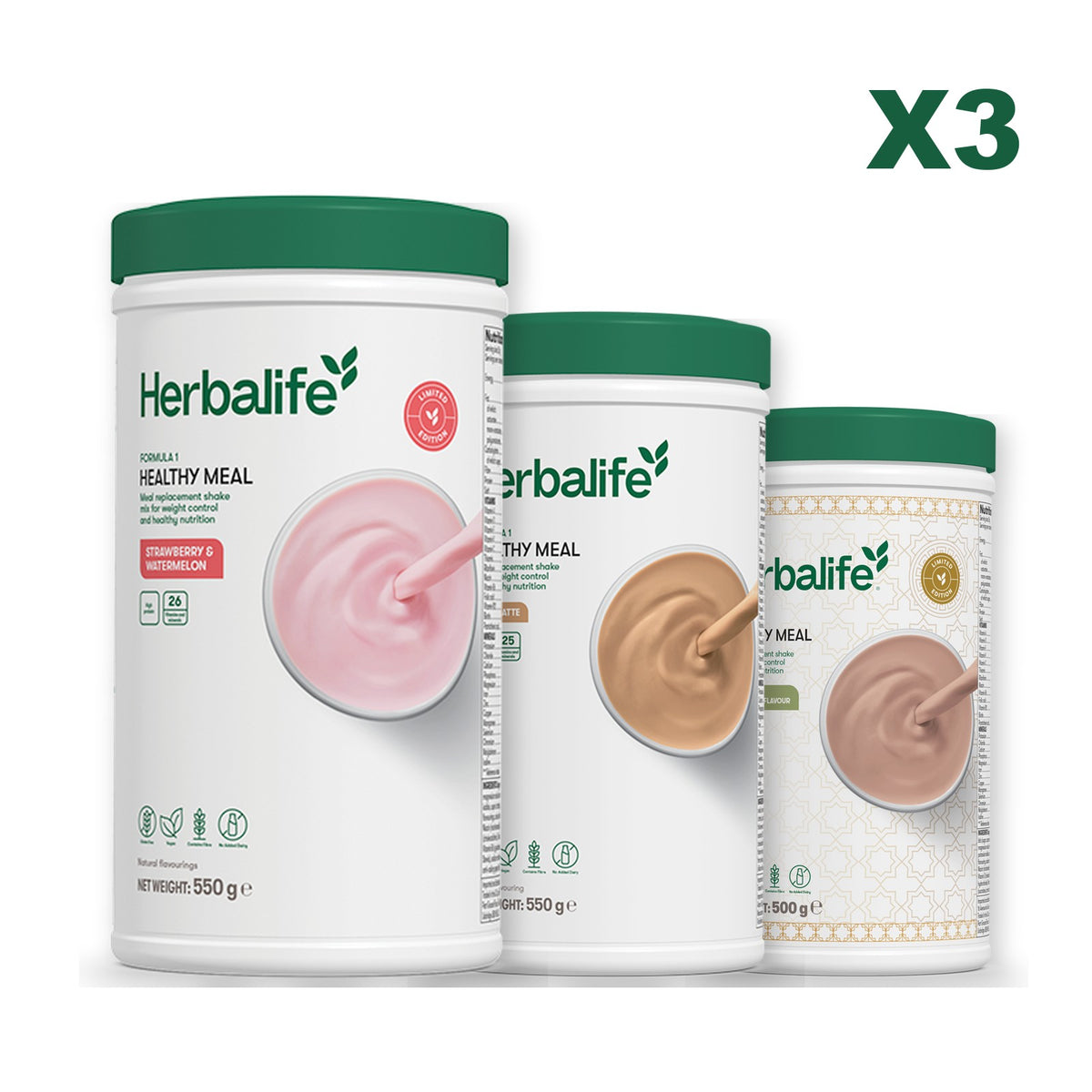 Formula 1 Strawberry Watermelon plus 2 flavours of your choice - Cafe Latte / Dubai Style Chocolate
