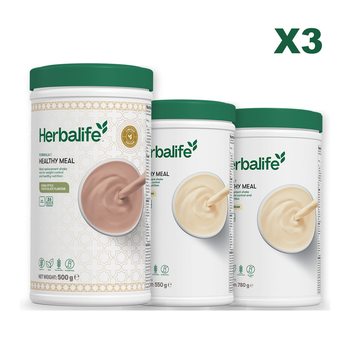 Formula 1 Dubai Style Chocolate plus 2 flavours of your choice - Vanilla / Vanilla (Large 780g)