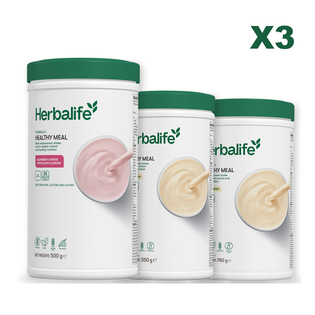 Formula 1 Free From Raspberry and White Chocolate plus 2 flavours of your choice - Vanilla / Vanilla (Large 780g)