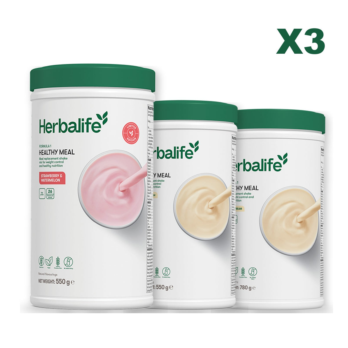 Formula 1 Strawberry Watermelon plus 2 flavours of your choice - Vanilla / Vanilla (Large 780g)