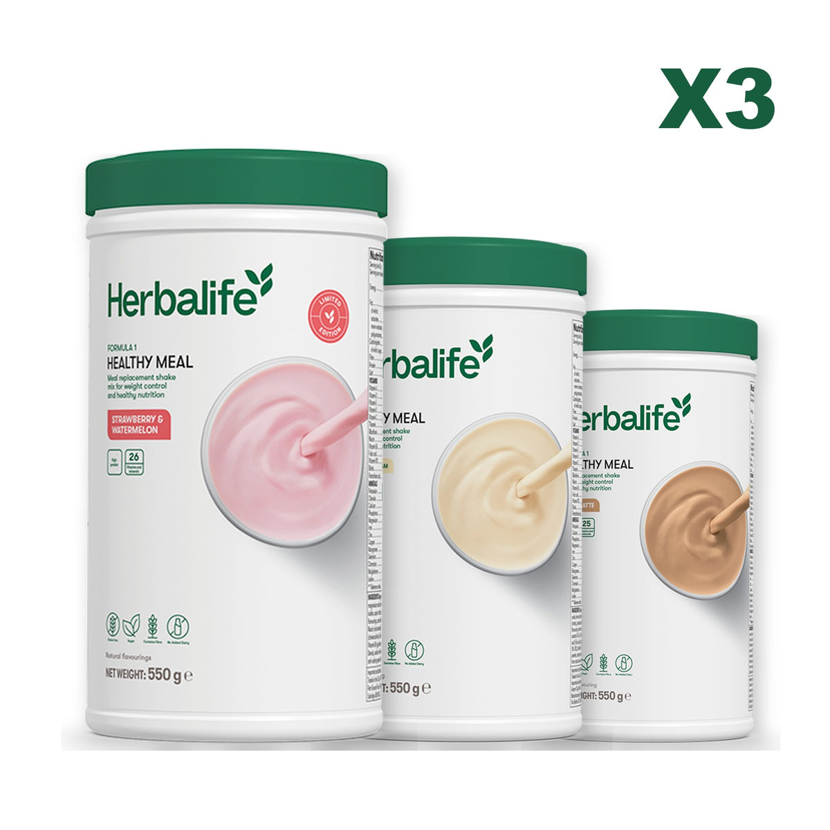 Formula 1 Strawberry Watermelon plus 2 flavours of your choice - Vanilla / Cafe Latte