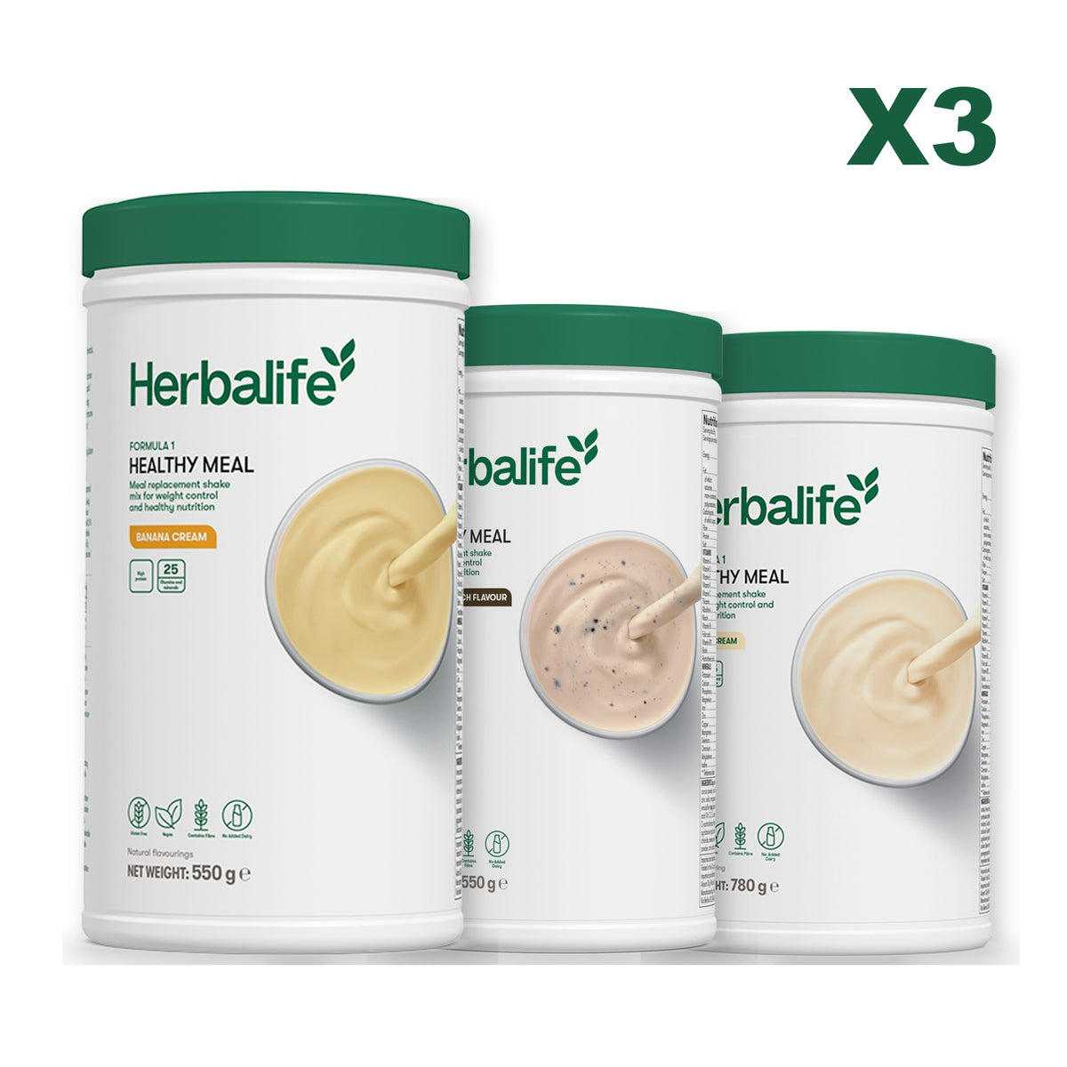 Formula 1 Banana Cream plus 2 flavours of your choice - Cookie Crunch / Vanilla (Large 780g)