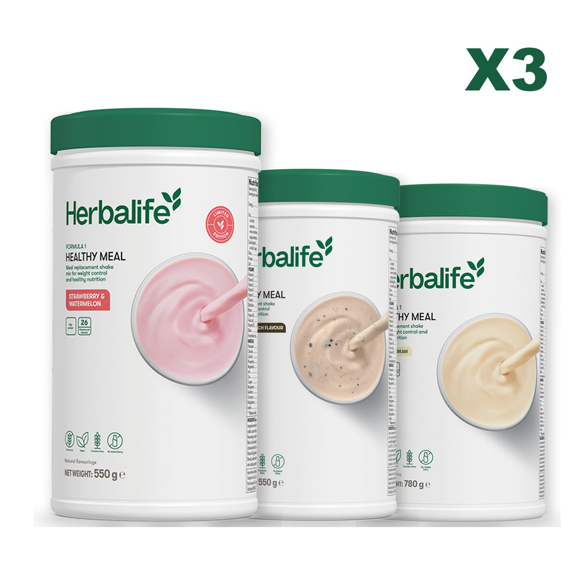 Formula 1 Strawberry Watermelon plus 2 flavours of your choice - Cookie Crunch / Vanilla (Large 780g)