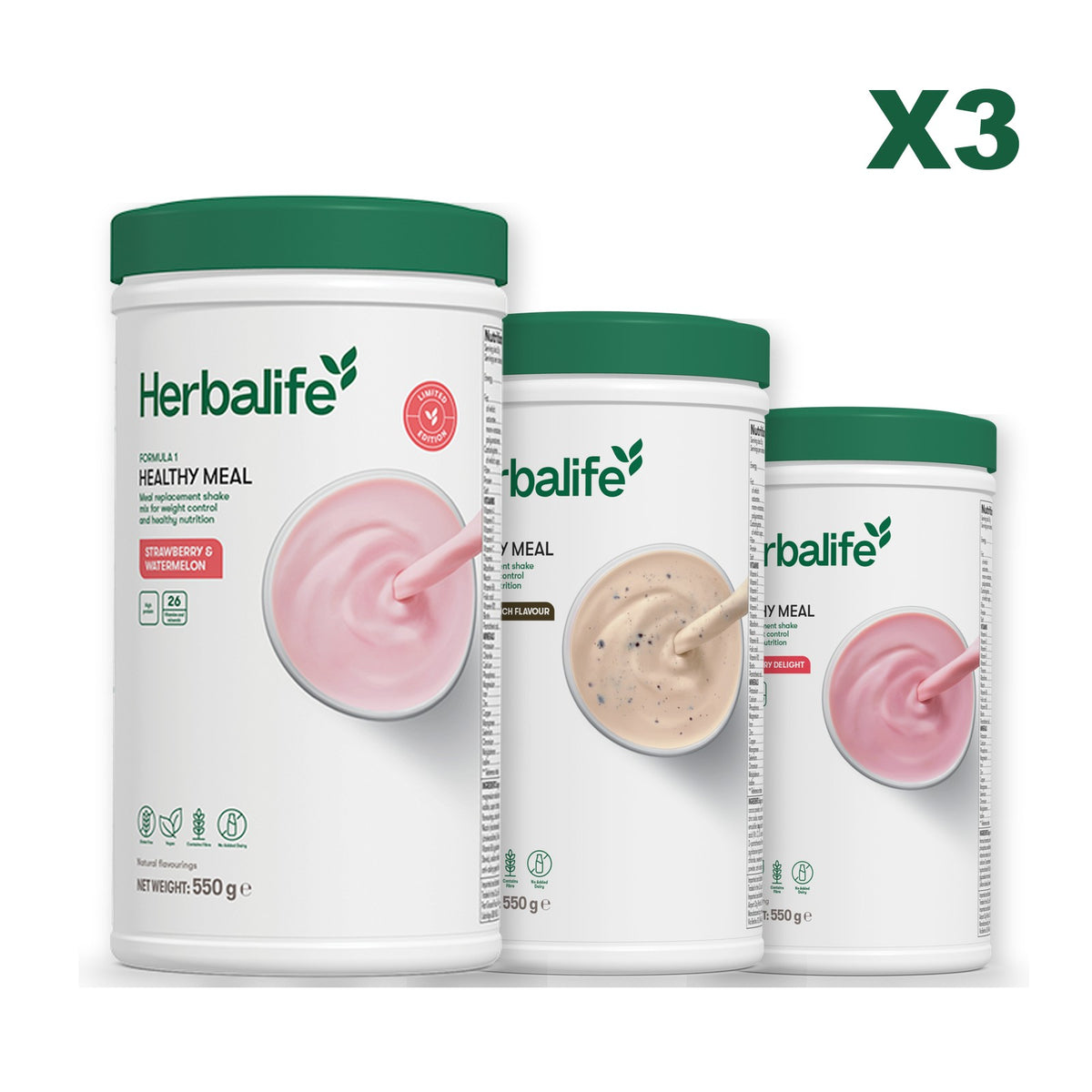 Formula 1 Strawberry Watermelon plus 2 flavours of your choice - Cookie Crunch / Strawberry