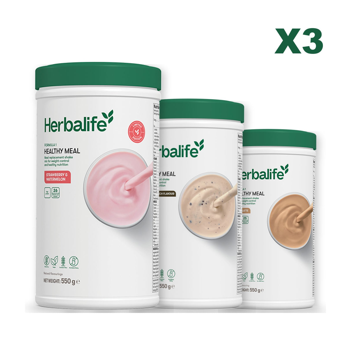 Formula 1 Strawberry Watermelon plus 2 flavours of your choice - Cookie Crunch / Cafe Latte