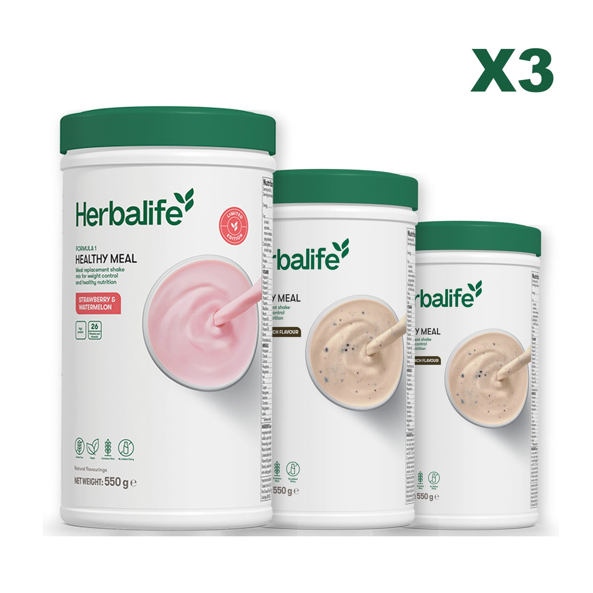 Formula 1 Strawberry Watermelon plus 2 flavours of your choice - Cookie Crunch / Cookie Crunch