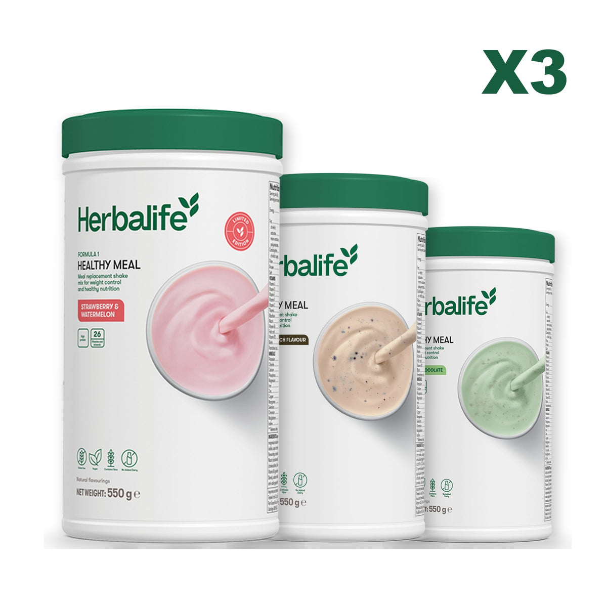 Formula 1 Strawberry Watermelon plus 2 flavours of your choice - Cookie Crunch / Mint Chocolate