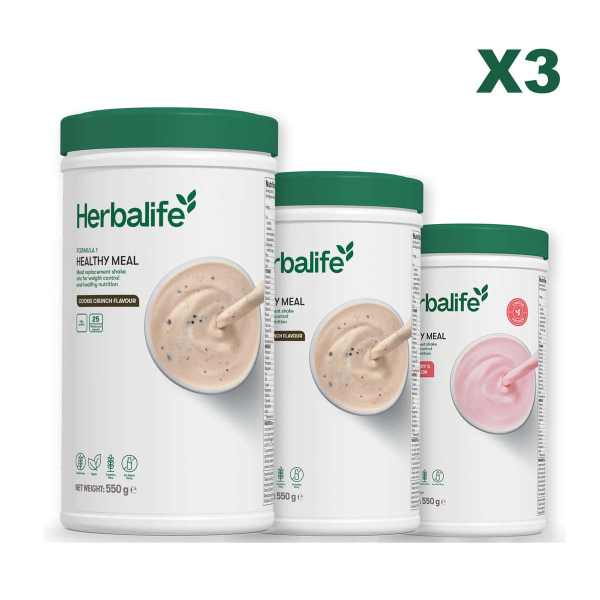 Formula 1 Cookie Crunch plus 2 flavours of your choice - Cookie Crunch / Strawberry Watermelon