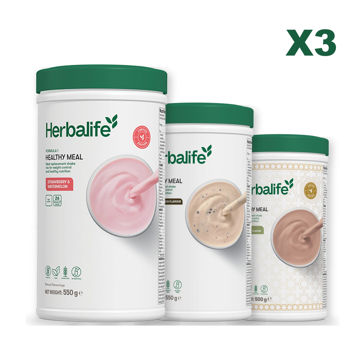 Formula 1 Strawberry Watermelon plus 2 flavours of your choice - Cookie Crunch / Dubai Style Chocolate