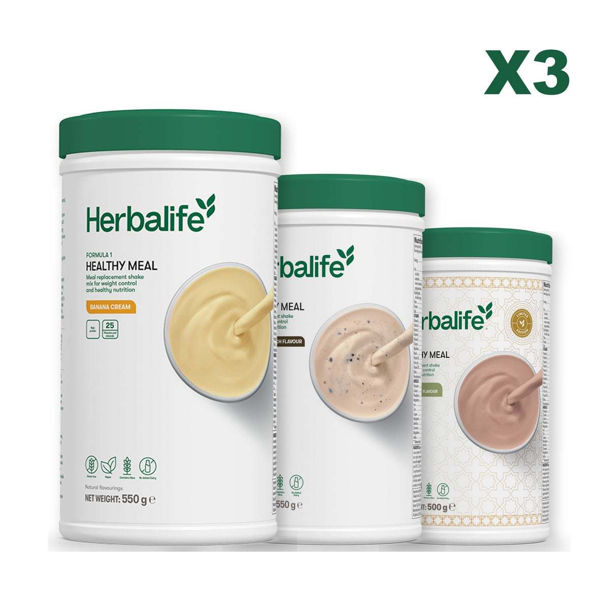 Formula 1 Banana Cream plus 2 flavours of your choice - Cookie Crunch / Dubai Style Chocolate