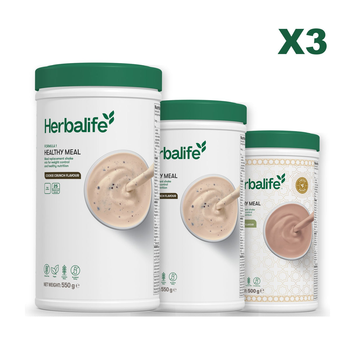 Formula 1 Cookie Crunch plus 2 flavours of your choice - Cookie Crunch / Dubai Style Chocolate