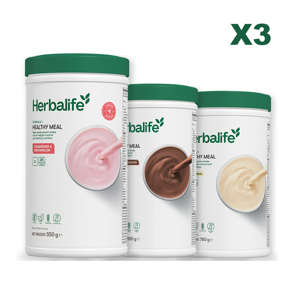 Formula 1 Strawberry Watermelon plus 2 flavours of your choice - Chocolate / Vanilla (Large 780g)