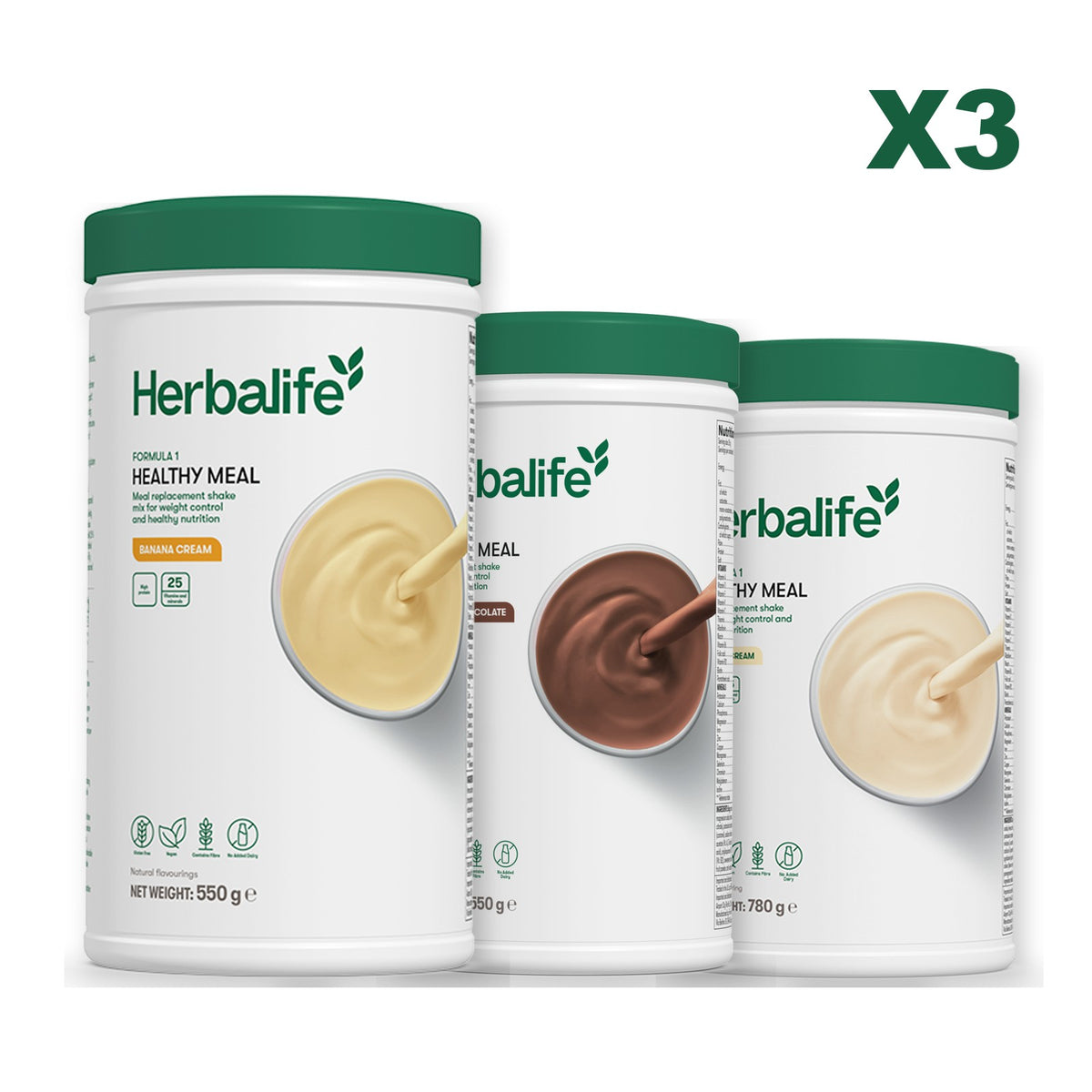 Formula 1 Banana Cream plus 2 flavours of your choice - Chocolate / Vanilla (Large 780g)