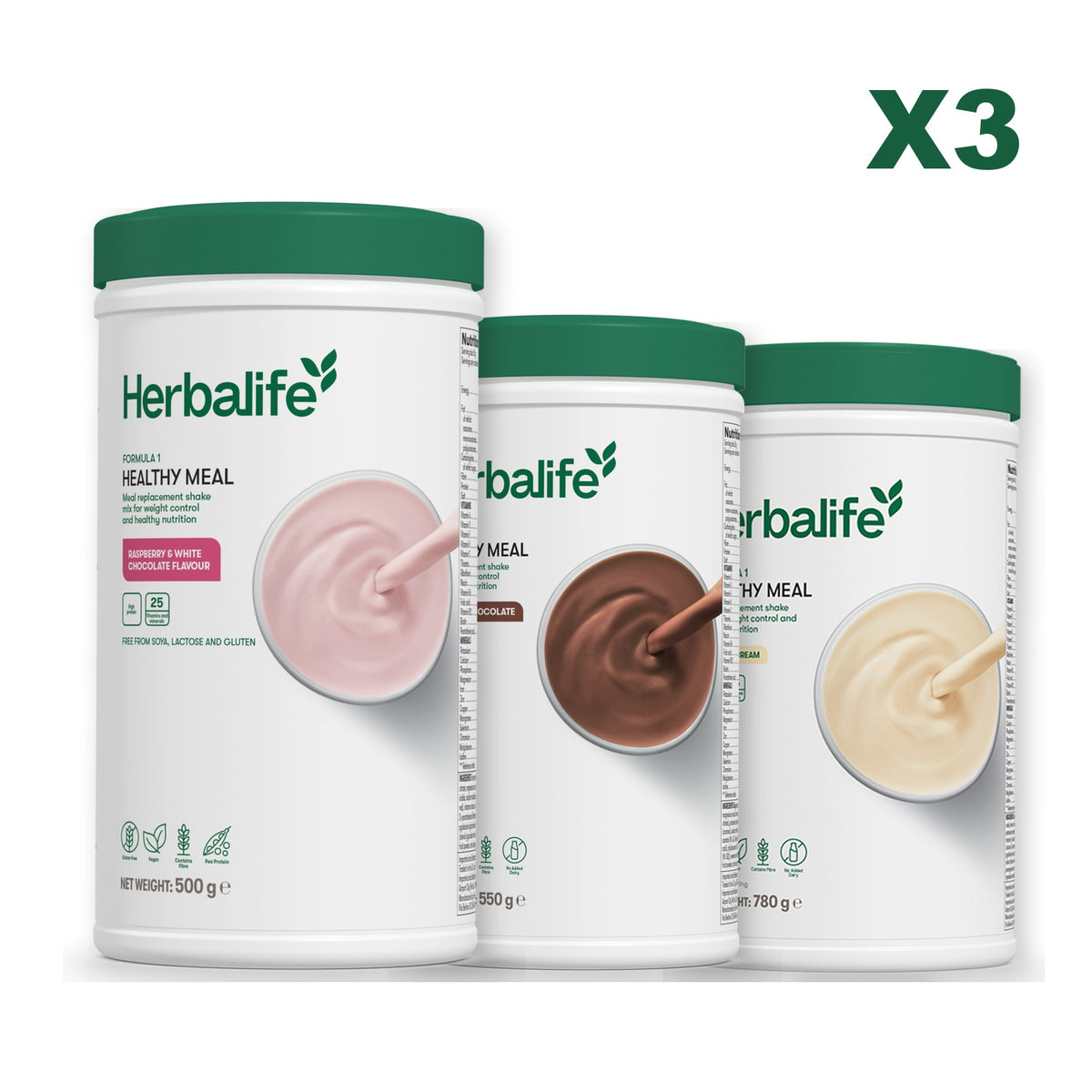 Formula 1 Free From Raspberry and White Chocolate plus 2 flavours of your choice - Chocolate / Vanilla (Large 780g)
