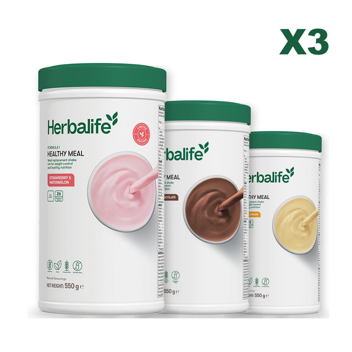 Formula 1 Strawberry Watermelon plus 2 flavours of your choice - Chocolate / Banana Cream