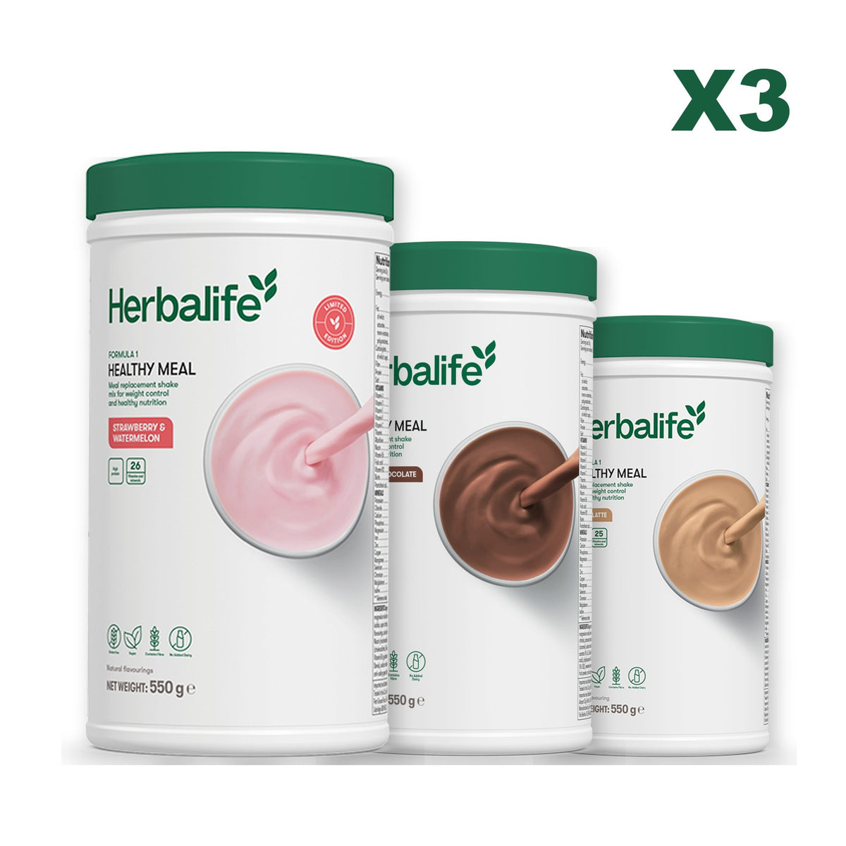 Formula 1 Strawberry Watermelon plus 2 flavours of your choice - Chocolate / Cafe Latte
