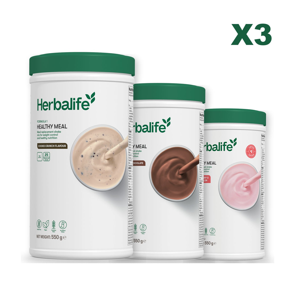 Formula 1 Cookie Crunch plus 2 flavours of your choice - Chocolate / Strawberry Watermelon