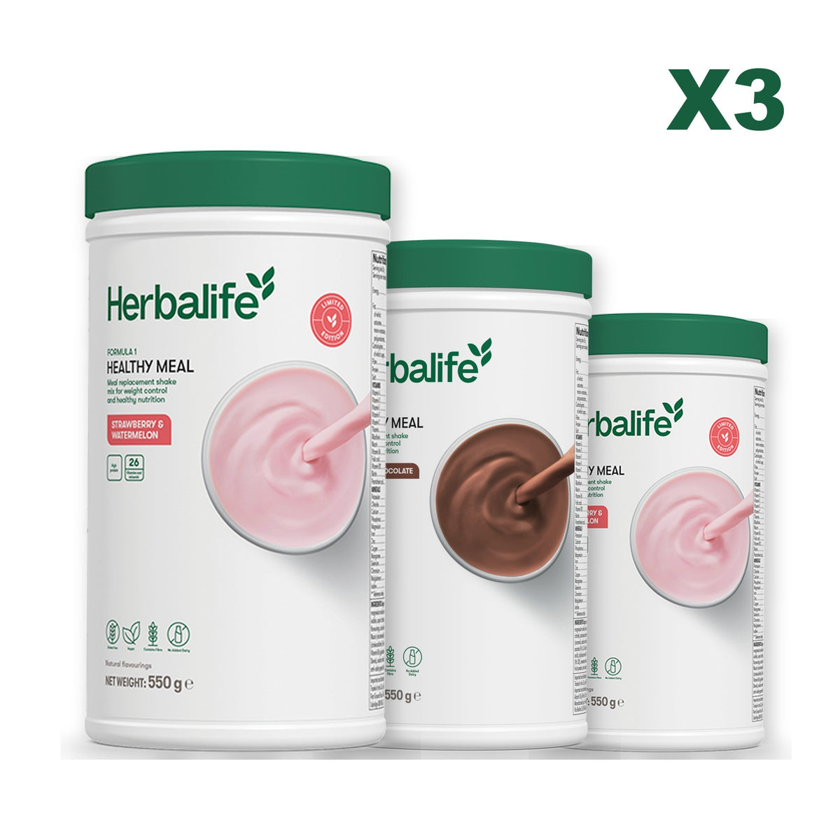 Formula 1 Strawberry Watermelon plus 2 flavours of your choice - Chocolate / Strawberry Watermelon